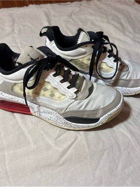 Jordan White and Black Sneakers with Red Insole